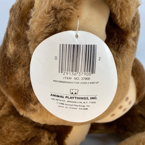 Vtg '86 Country Folk Plush Bear Brown Freckles Belly Button 25" Animal Plaything - Picture 12 of 14